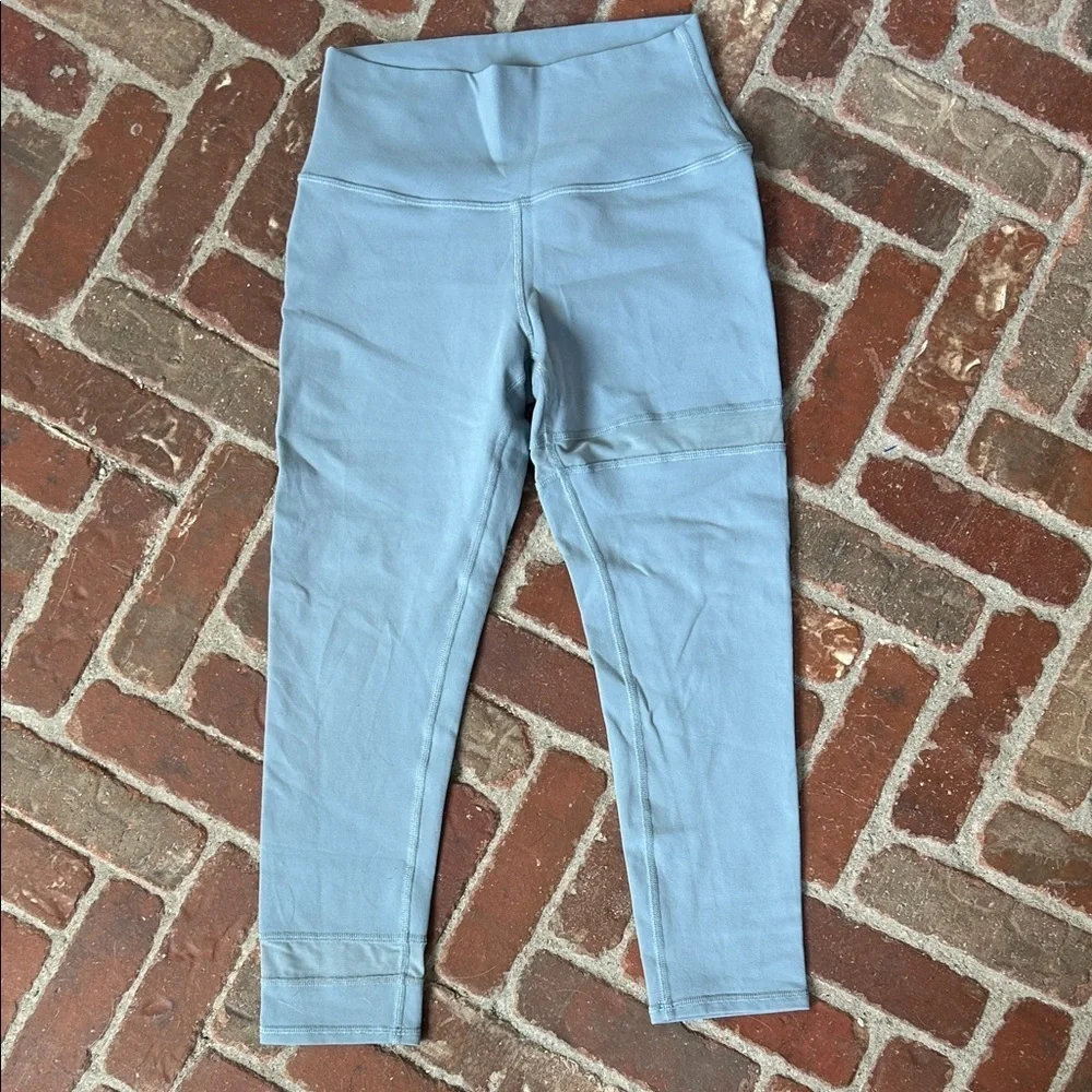 Alo Yoga Blue Mesh High Waist Cropped Leggings Size S